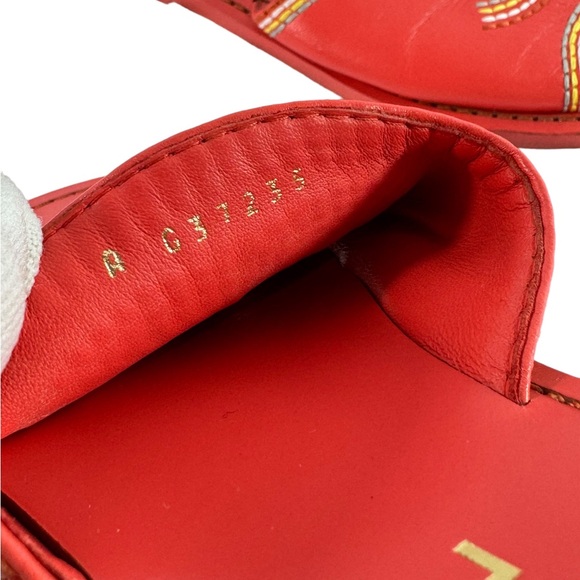 CHANEL Orange Leather Interlocking CC Stitching Women's Slides Sandals 36 - 6US - Picture 10 of 12